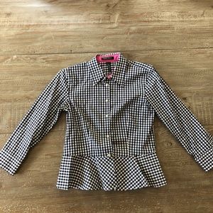 Size 2 Ralph Lauren Gingham Peplum Blouse